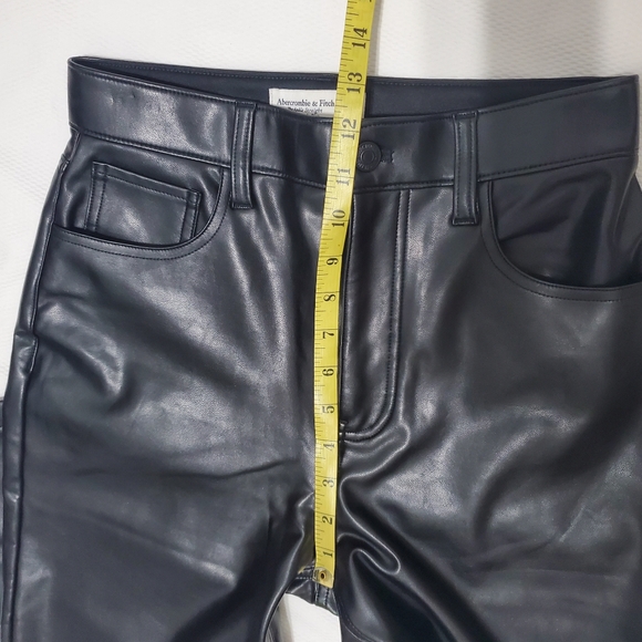 Abercrombie & Fitch Vegan Leather Ankle Straight Ultra High Rise Jeans 27 Waist - Picture 9 of 10